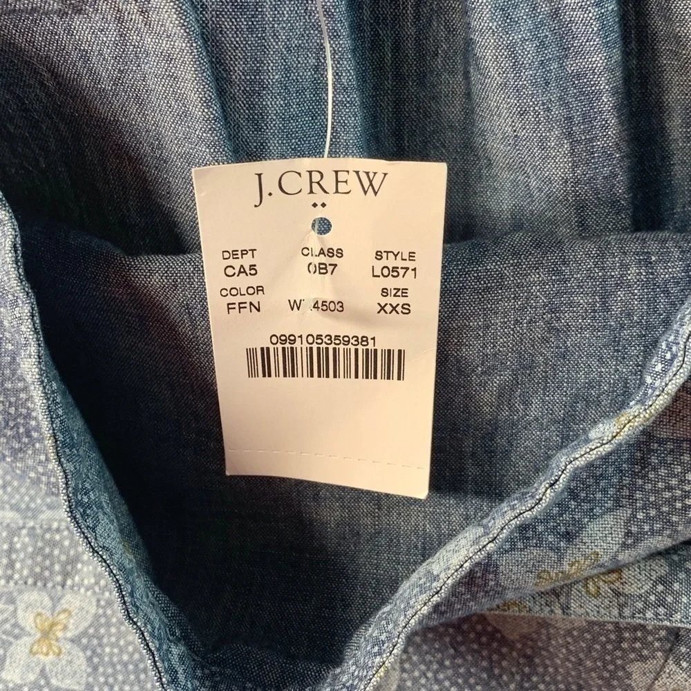 J crew Mercantile NWT 100% cotton floral faux wrap skirt size XXS